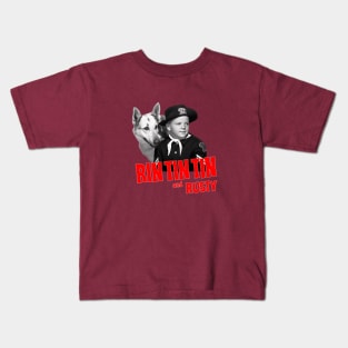 Rin Tin Tin & Rusty  - Adventures Of Rin Tin Tin - 50s Kids Tv Show Kids T-Shirt